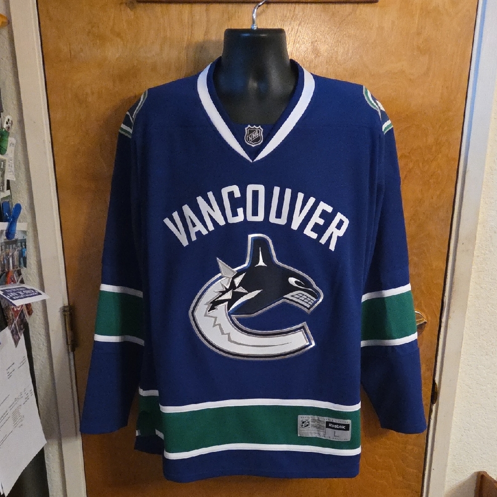 Reebok Vancouver Canucks Blue Green White NHL Jersey